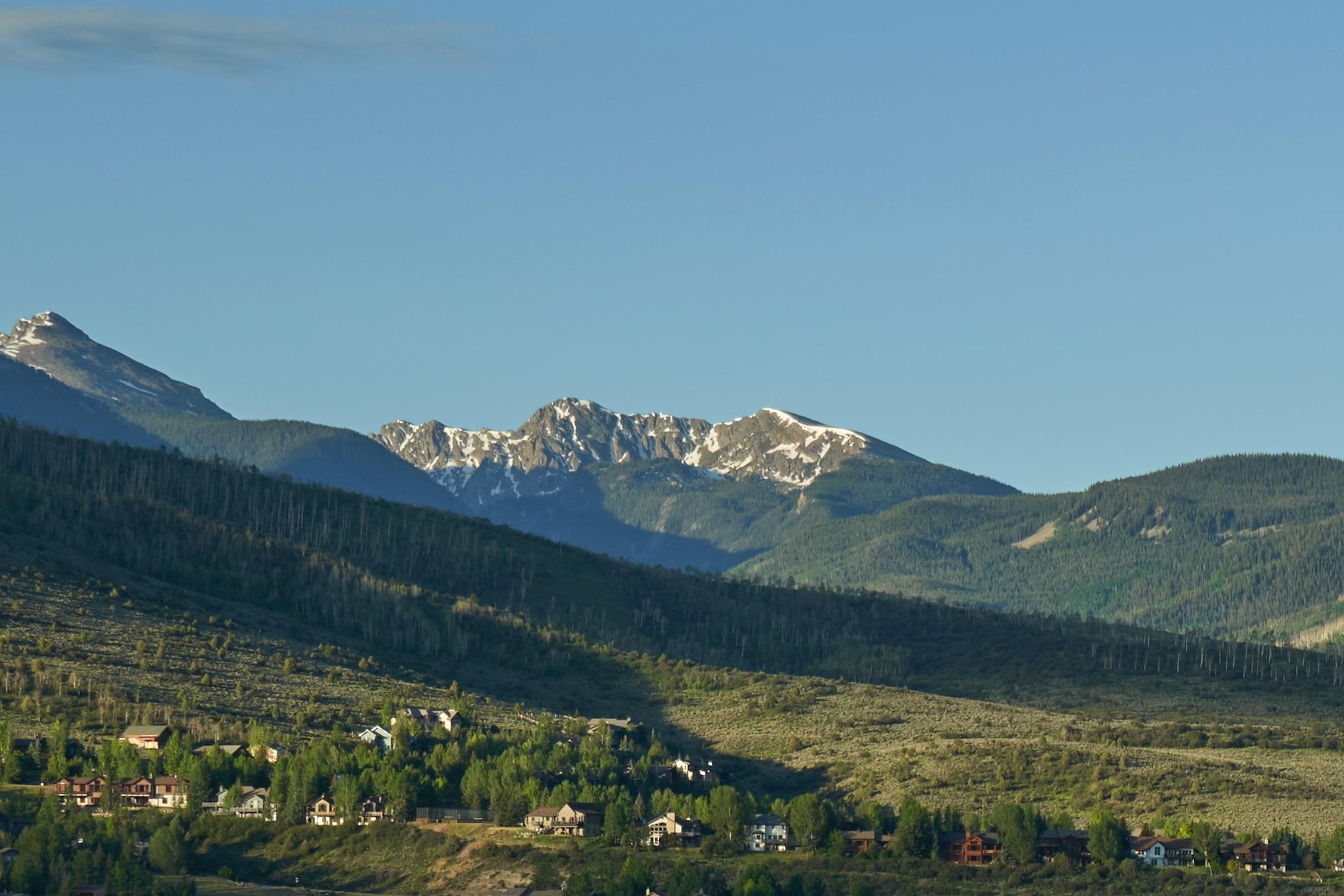 The Vail Valley around Edwards, the education hub of Eagle County, with the mountains rising behind town